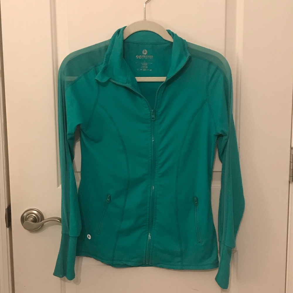 90 degree zip up green light hoodie